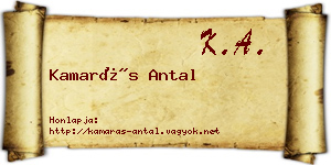 Kamarás Antal névjegykártya